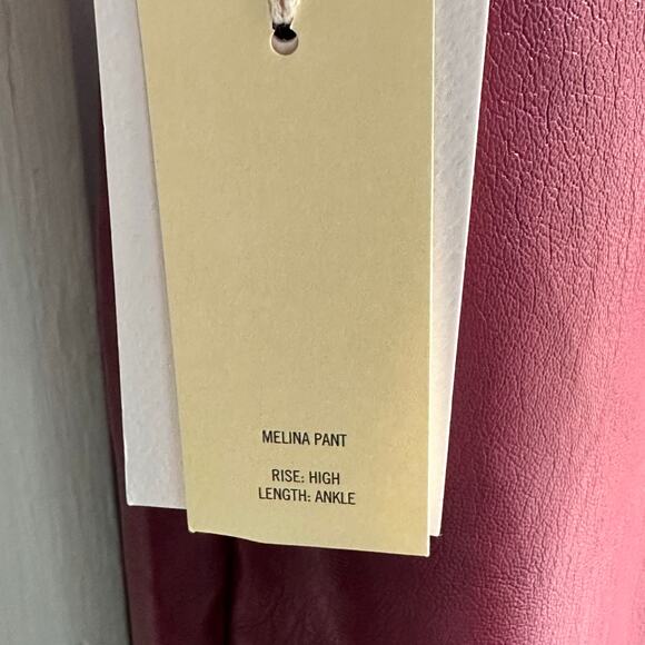 Aritzia Wilfred The Melina Ankle Vegan Leather Pants Garnet Red NWT - Picture 7 of 11